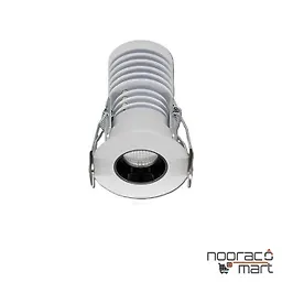 خرید چراغ سقفی توکار 8 وات بدنه سفید رفلکتور مشکی مات N1020 نوران