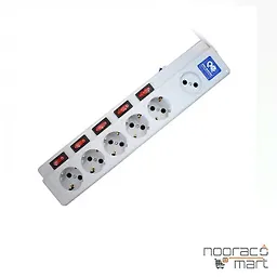 چند خانه فیوزدار 1+5 با کابل 1.8 متری پارت