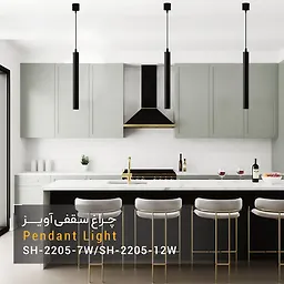 چراغ سقفی آویز 12 وات مشکی SH- 2205 شعاع