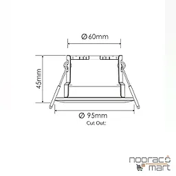 چراغ گرد سقفی توکار 10 وات PLX3008 پولاکس