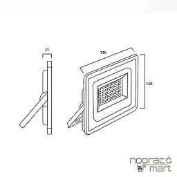 پروژکتور اکو هانیس شیشه 50 وات پرتو نور توس