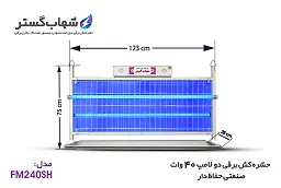 حشره کش 2x40 وات صنعتی حفاظ دار FM شهاب گستر