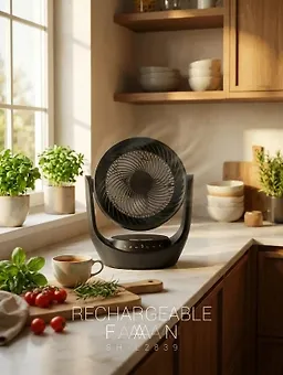 پنکه شارژی پرتابل همراه با چراغ مشکی SH-L2839 شعاع