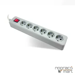 رابط 6 خانه ارتدار با کلید و کابل 1.8 متری پارت مدل نیک