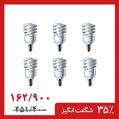 لامپ کم مصرف 12 وات شمعی فیلیپس بسته 6 عددی