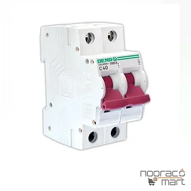 کلید مینیاتوری 40 آمپر دو پل C دنا الکتریک ایرانیان