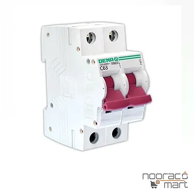 کلید مینیاتوری 63 آمپر دو پل C دنا الکتریک ایرانیان