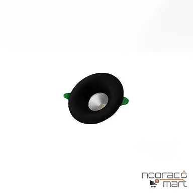 چراغ توکار آمیتریس 9 وات دايره اي COB مشکی  پارس شعاع توس