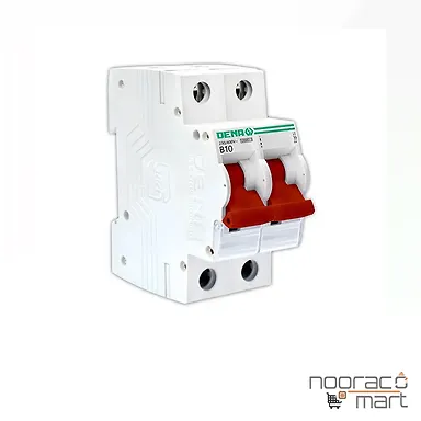 کلید مینیاتوری 10 آمپر دو پل B دنا الکتریک ایرانیان