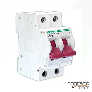 کلید مینیاتوری 20 آمپر دو پل C دنا الکتریک ایرانیان