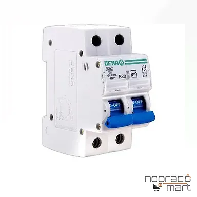 کلید مینیاتوری 20 آمپر دو پل B دنا الکتریک ایرانیان