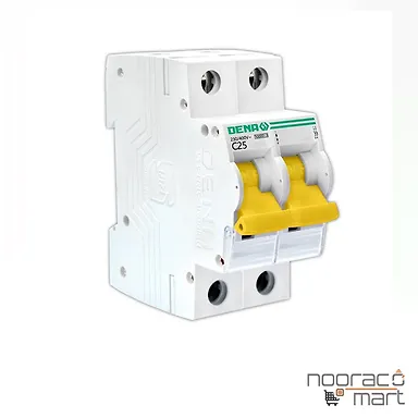 کلید مینیاتوری 25 آمپر دو پل C دنا الکتریک ایرانیان