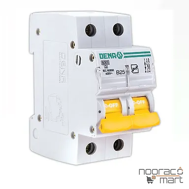 کلید مینیاتوری 25 آمپر دو پل B دنا الکتریک ایرانیان