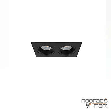 چراغ سقفی توکار مشکی دو شعله SH- 6002 شعاع