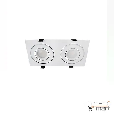 چراغ سقفی توکار سفید دو شعله SH- 6302 شعاع