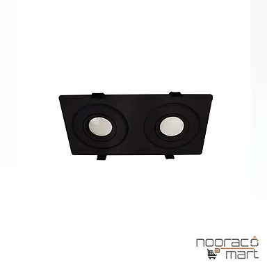 چراغ سقفی توکار مشکی دو شعله SH- 6302 شعاع