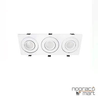 چراغ سقفی توکار سفید سه شعله SH- 6303 شعاع