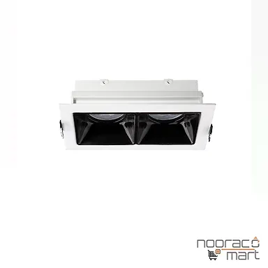 چراغ سقفی توکار سفید دو شعله SH- 6202 شعاع