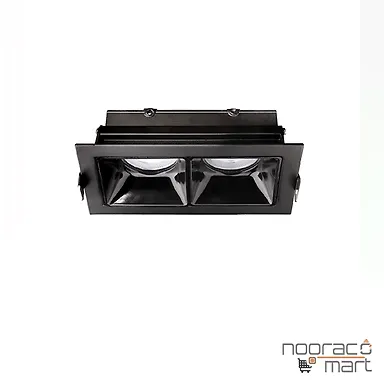 چراغ سقفی توکار مشکی دو شعله SH- 6202 شعاع