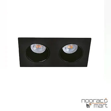 چراغ سقفی توکار مشکی دو شعله SH- 6102 شعاع