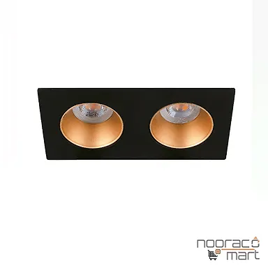 چراغ سقفی توکار با رفلکتور مشکی طلائی تک شعله SH- 6102 شعاع