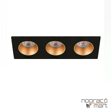 چراغ سقفی توکار با رفلکتور مشکی طلائی سه شعله SH- 6103 شعاع