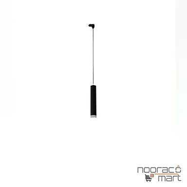 چراغ آویز ریلی تک فاز پندالوکس مشکی با ماژول برق مستقیم ارتفاع 30 سانتی متری 6 وات مازی نور