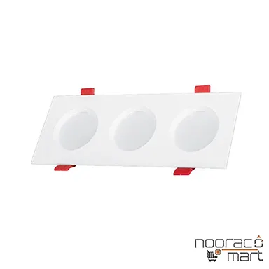 چراغ توکار سولاریس 3x5 وات بدنه مشکی پارس شعاع توس