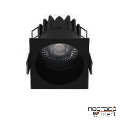 چراغ سقفی توکار 12 وات مشکی N1021- S نوران