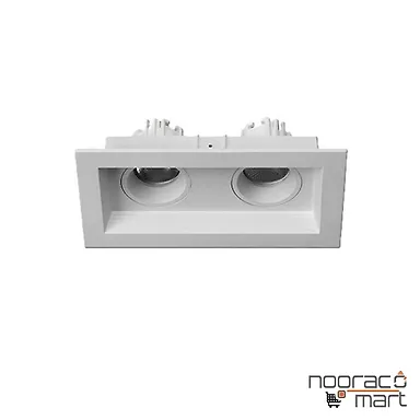 قیمت چراغ سقفی توکار 2x12 وات سفید مربع N1023 COB  نوران