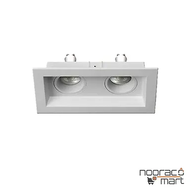 چراغ سقفی توکار 2x6 وات سفید مربع N1023 GU10  نوران