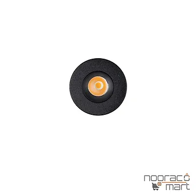 چراغ سقفی توکار 8 وات بدنه مشکی رفلکتور مشکی مات N1020 نوران