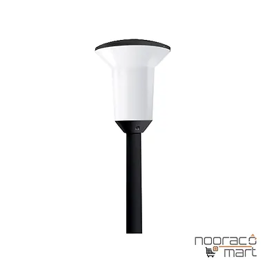 چراغ پارکی تولیپ مشکی برای لامپ فلورسنت کامپکت بالاست سرخود با حباب ساتن 45 وات  مازی نور