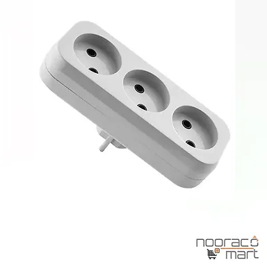 پریز 3 خانه بدون ارت با دوشاخه پارت مدل شهاب