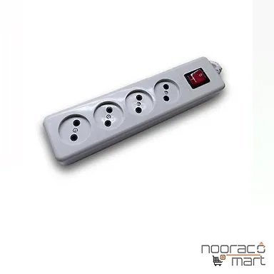 رابط 4 خانه بدون ارت با کلید و کابل 3 متری پارت مدل نیک