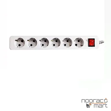 رابط 6 خانه ارتدار با کلید و کابل 1.8 متری پارت مدل نیک