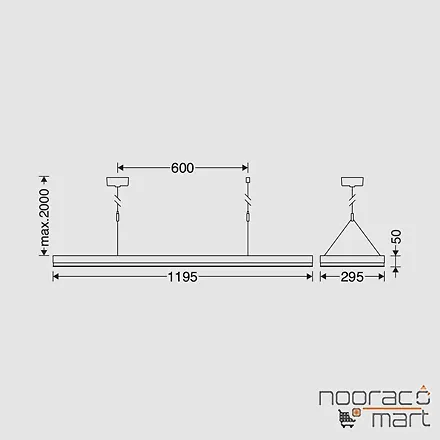 نصب چراغ روکار 120*30 برلیانس 31 وات مازی نور