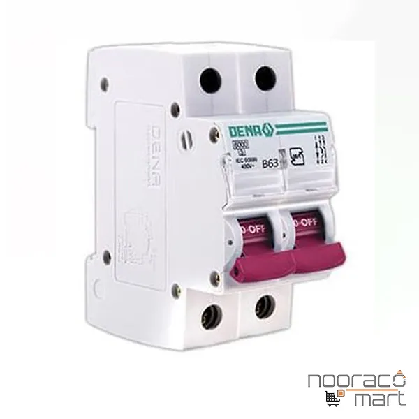 کلید مینیاتوری 63 آمپر دو پل B دنا الکتریک ایرانیان