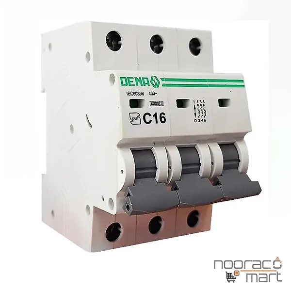 کلید مینیاتوری 16 آمپر سه پل C دنا الکتریک ایرانیان
