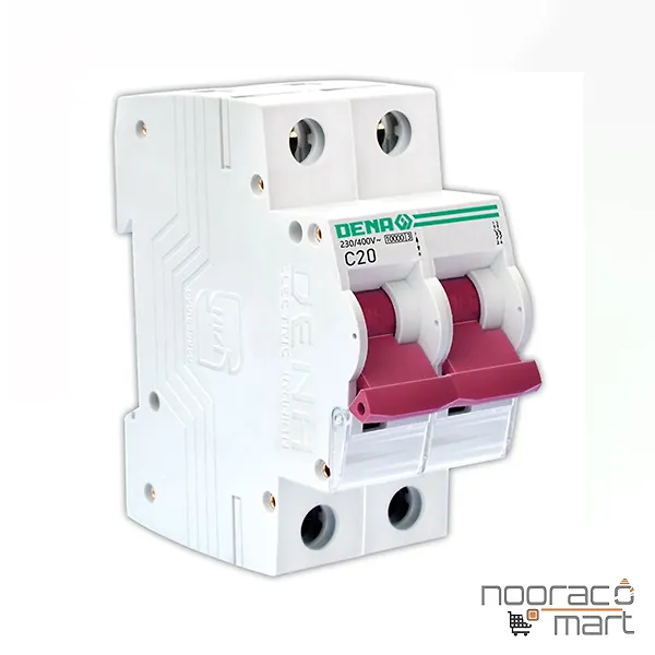 کلید مینیاتوری 20 آمپر دو پل C دنا الکتریک ایرانیان