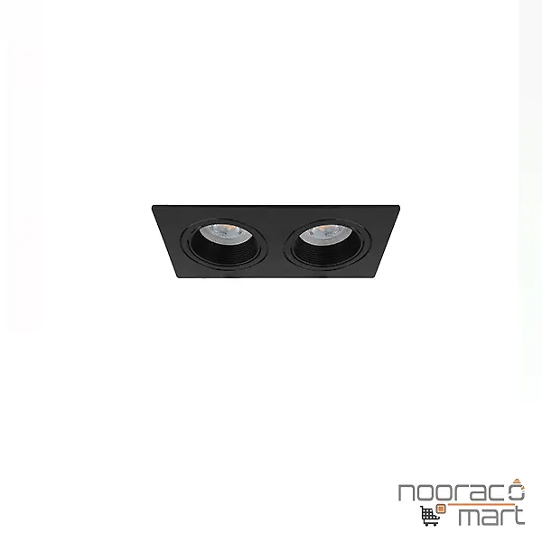 چراغ سقفی توکار مشکی دو شعله SH- 6002 شعاع