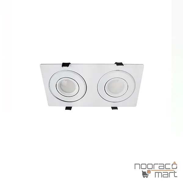 چراغ سقفی توکار سفید دو شعله SH- 6302 شعاع