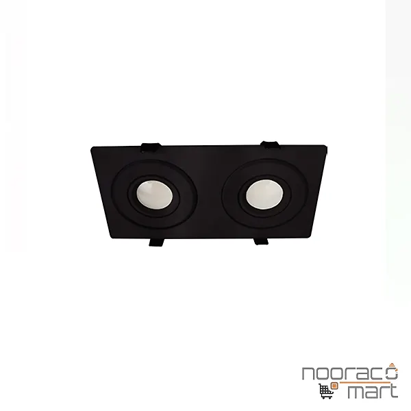 چراغ سقفی توکار مشکی دو شعله SH- 6302 شعاع