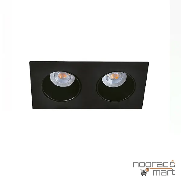 چراغ سقفی توکار مشکی دو شعله SH- 6102 شعاع