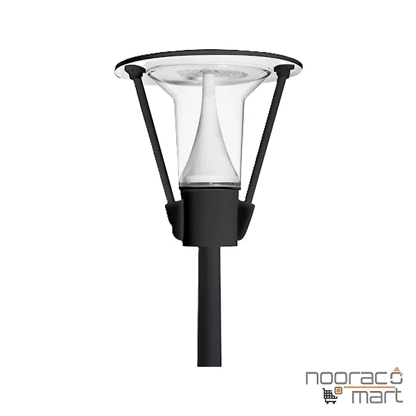 چراغ پارکی تولیپ مشکی با بازو 32 وات با ماژول برق مستقیم مازی نور