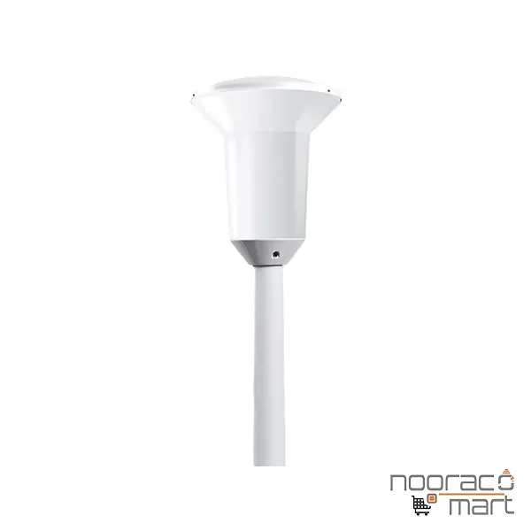 چراغ پارکی تولیپ سفید برای لامپ فلورسنت کامپکت بالاست سرخود با حباب ساتن 50 وات  مازی نور